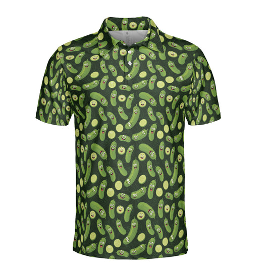 Mens Golf Polo Shirts Funny Pickles Short Sleeve Dry Fit Performance Moisture Wicking Casual Golf Shirts for Men