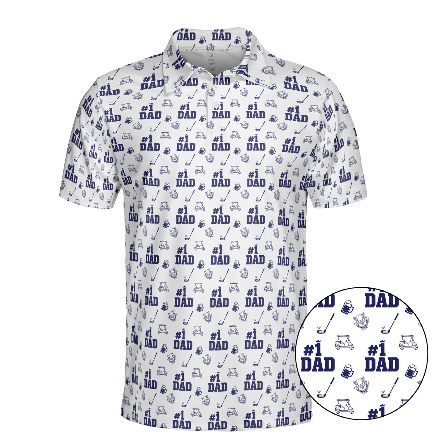 Men's Golf Polo Shirts Funny Dad Golf Shirts Moisture Wicking Gift Birthday for Dad Fathers Day T-Shirts