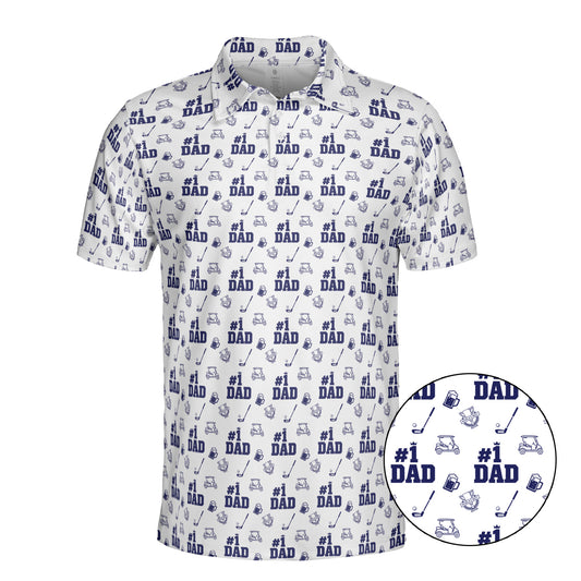 Men's Golf Polo Shirts Funny Dad Golf Shirts Moisture Wicking Gift Birthday for Dad Fathers Day T-Shirts