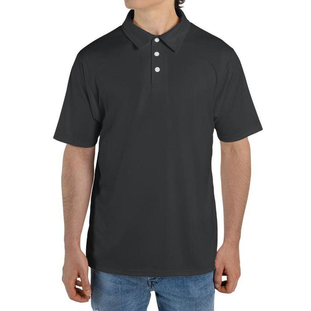 Dark Grey Polo Shirts for Men Moisture Wicking Short Sleeve Golf Shirt