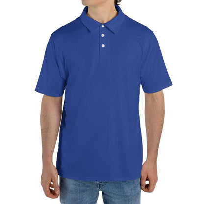 Blue Polo Shirts for Men Moisture Wicking Short Sleeve Golf Shirt