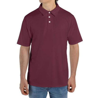 Maroon Polo Shirts for Men Moisture Wicking Short Sleeve Golf Shirt