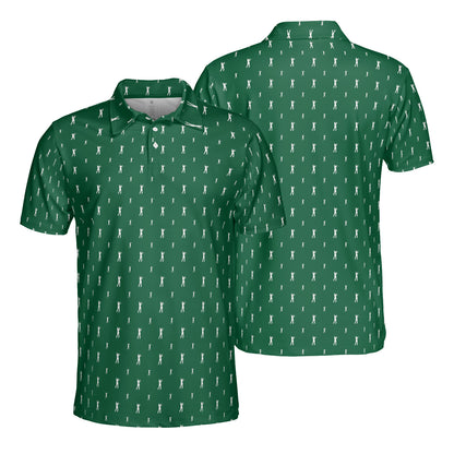 Mens Golf Polo Shirts Green Short Sleeve Dry Fit Performance Moisture Wicking Casual Golf Shirts for Men