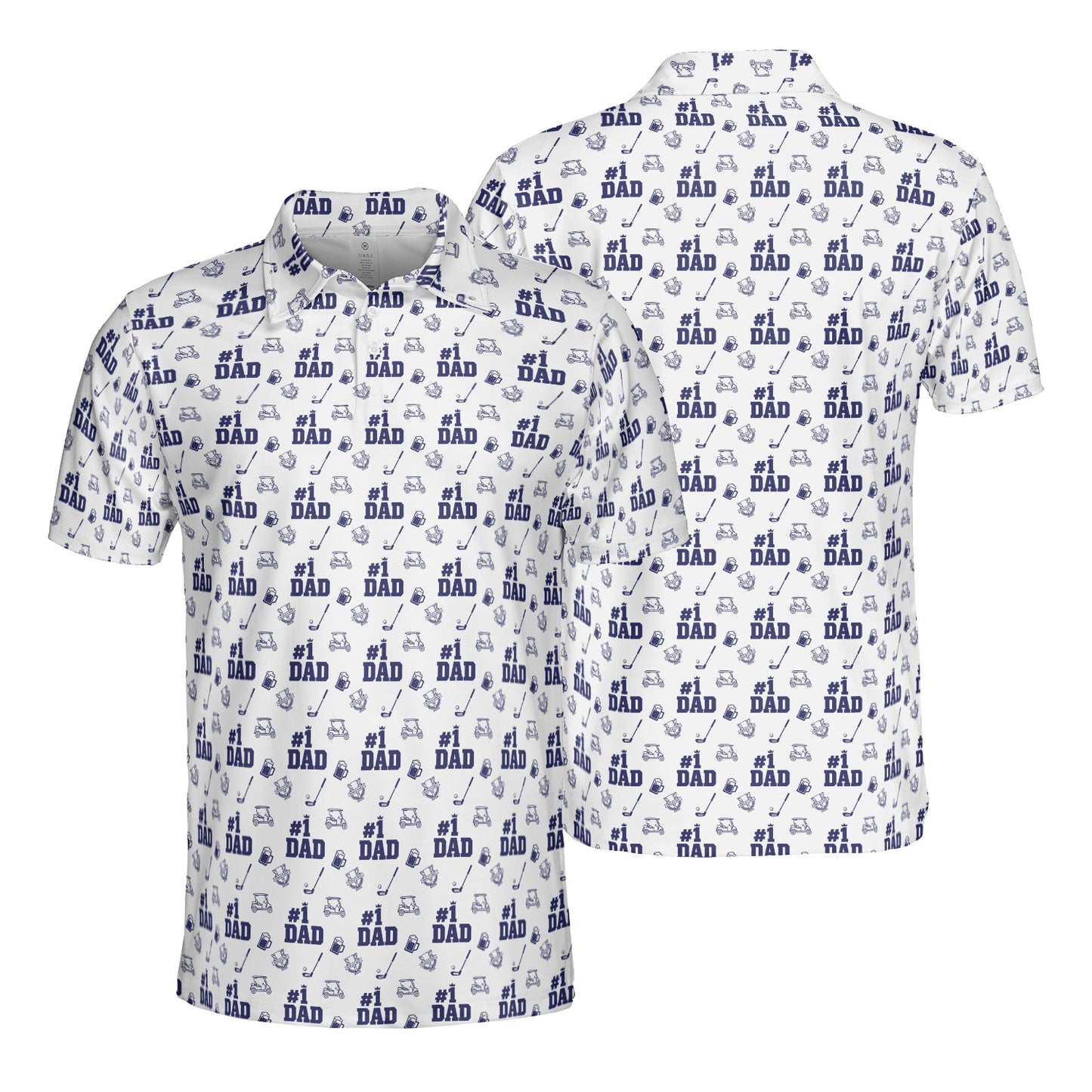 Men's Golf Polo Shirts Funny Dad Golf Shirts Moisture Wicking Gift Birthday for Dad Fathers Day T-Shirts