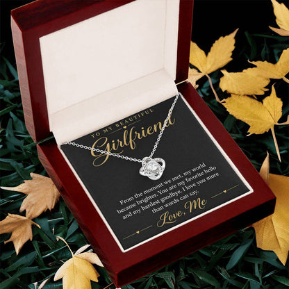 To My Beautiful Girlfriend soulmate necklace - 14K White Gold Finish / Luxury Box - gift box