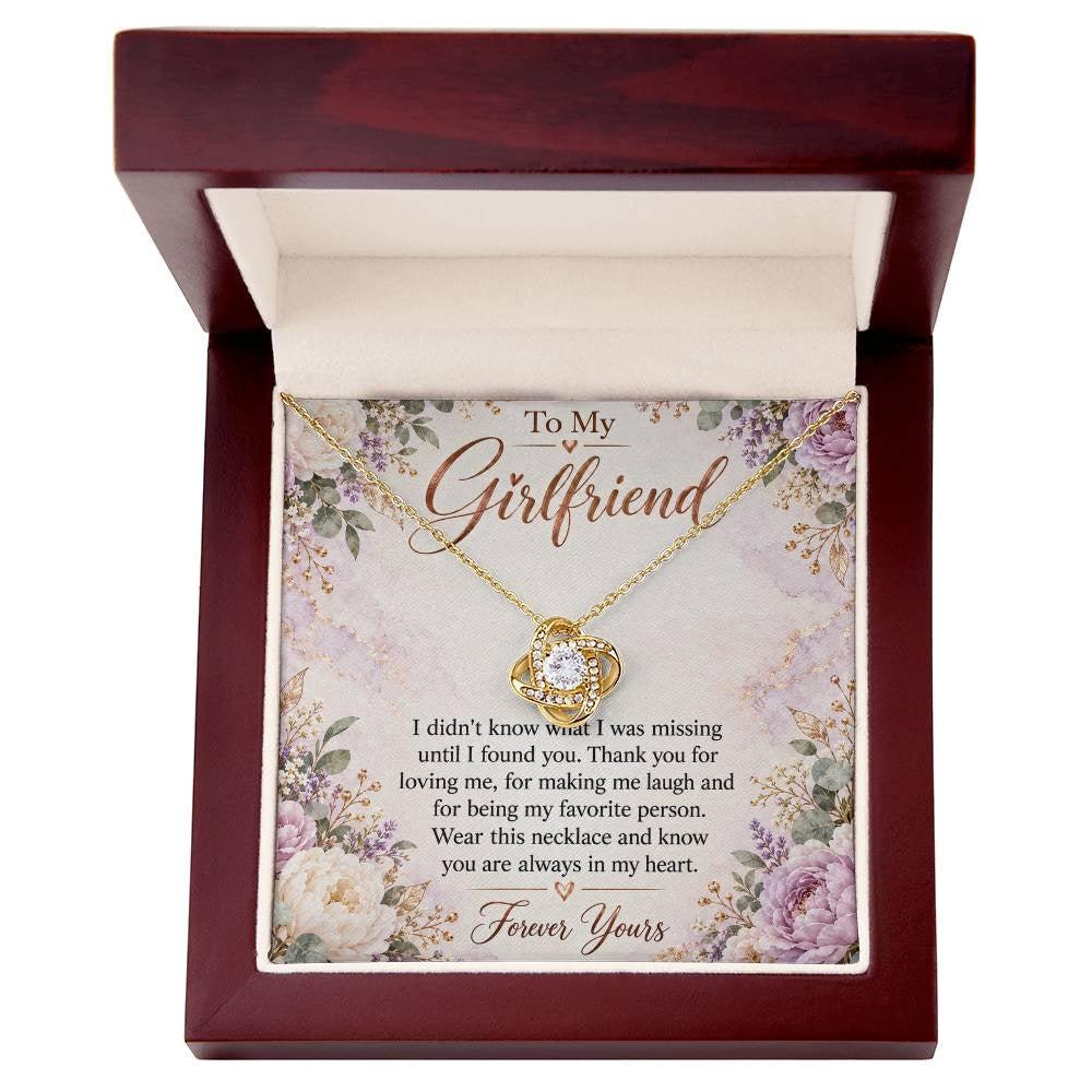 To My Girlfriend soulmate necklace - 18K Yellow Gold Finish / Luxury Box