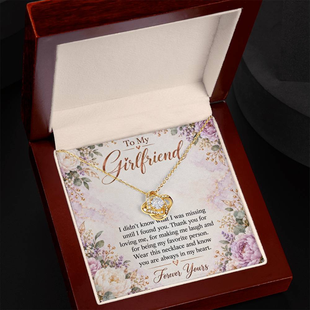 To My Girlfriend soulmate necklace - 18K Yellow Gold Finish / Luxury Box - gift box