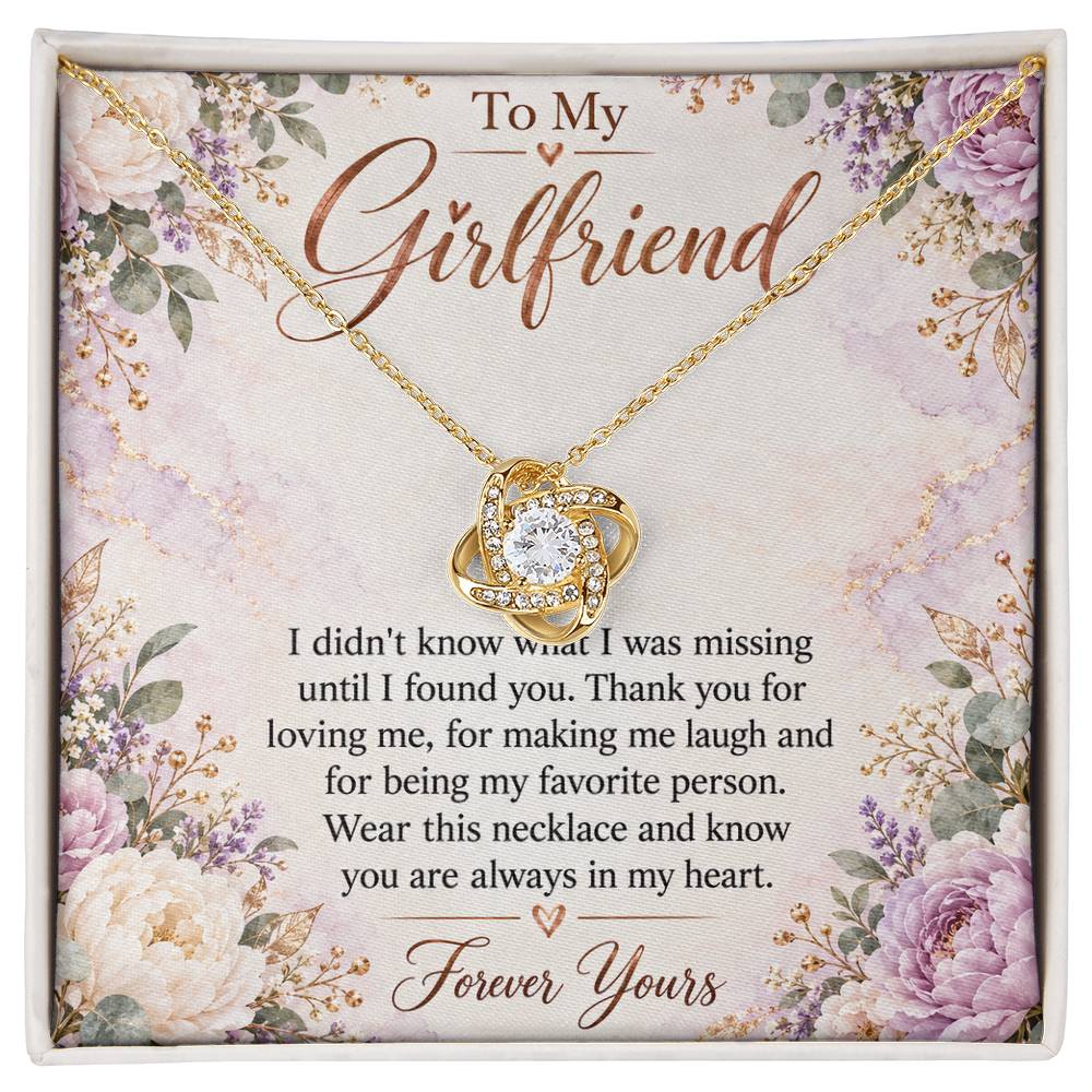 To My Girlfriend soulmate necklace - 18K Yellow Gold Finish / Standard Box