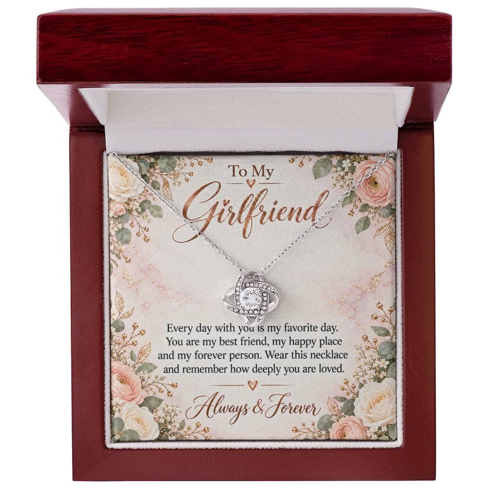 To My Girlfriend soulmate necklace - 14K White Gold Finish / Luxury Box