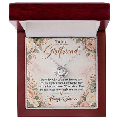 To My Girlfriend soulmate necklace - 14K White Gold Finish / Luxury Box