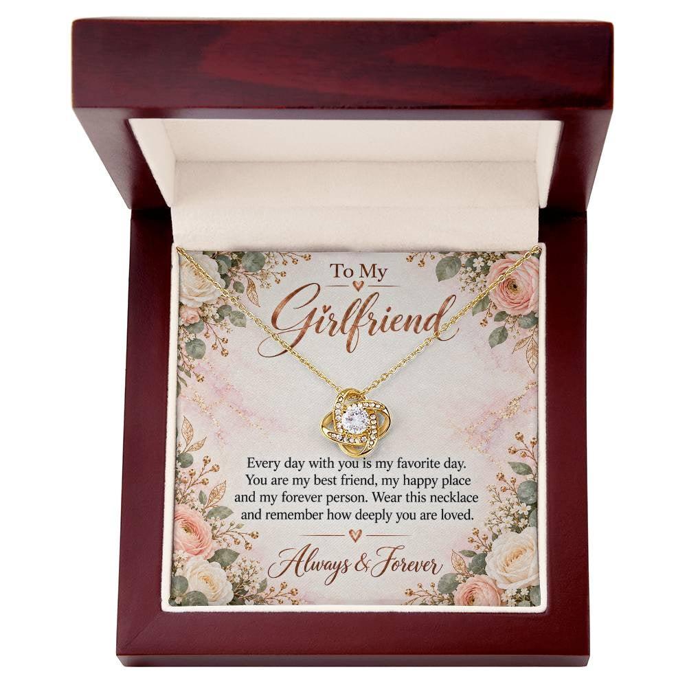 To My Girlfriend soulmate necklace - 18K Yellow Gold Finish / Luxury Box
