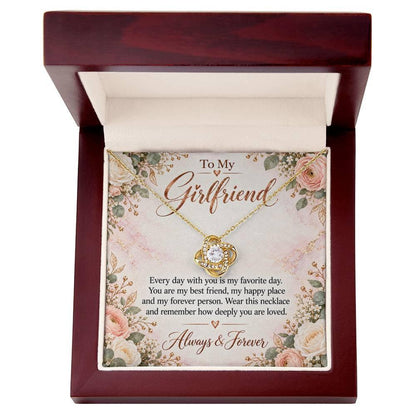 To My Girlfriend soulmate necklace - 18K Yellow Gold Finish / Luxury Box