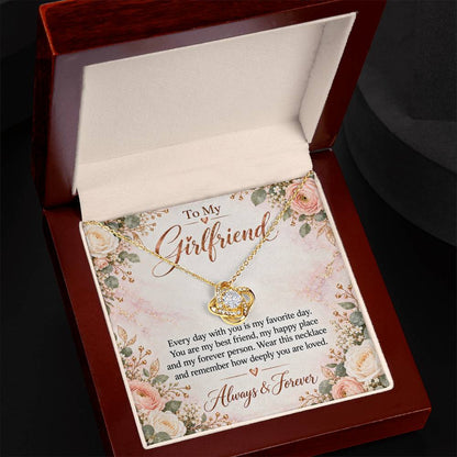 To My Girlfriend soulmate necklace - 18K Yellow Gold Finish / Luxury Box - gift box