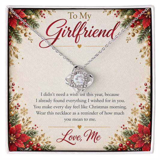 To My Girlfriend Christmas necklace - 14K White Gold Finish / Standard Box
