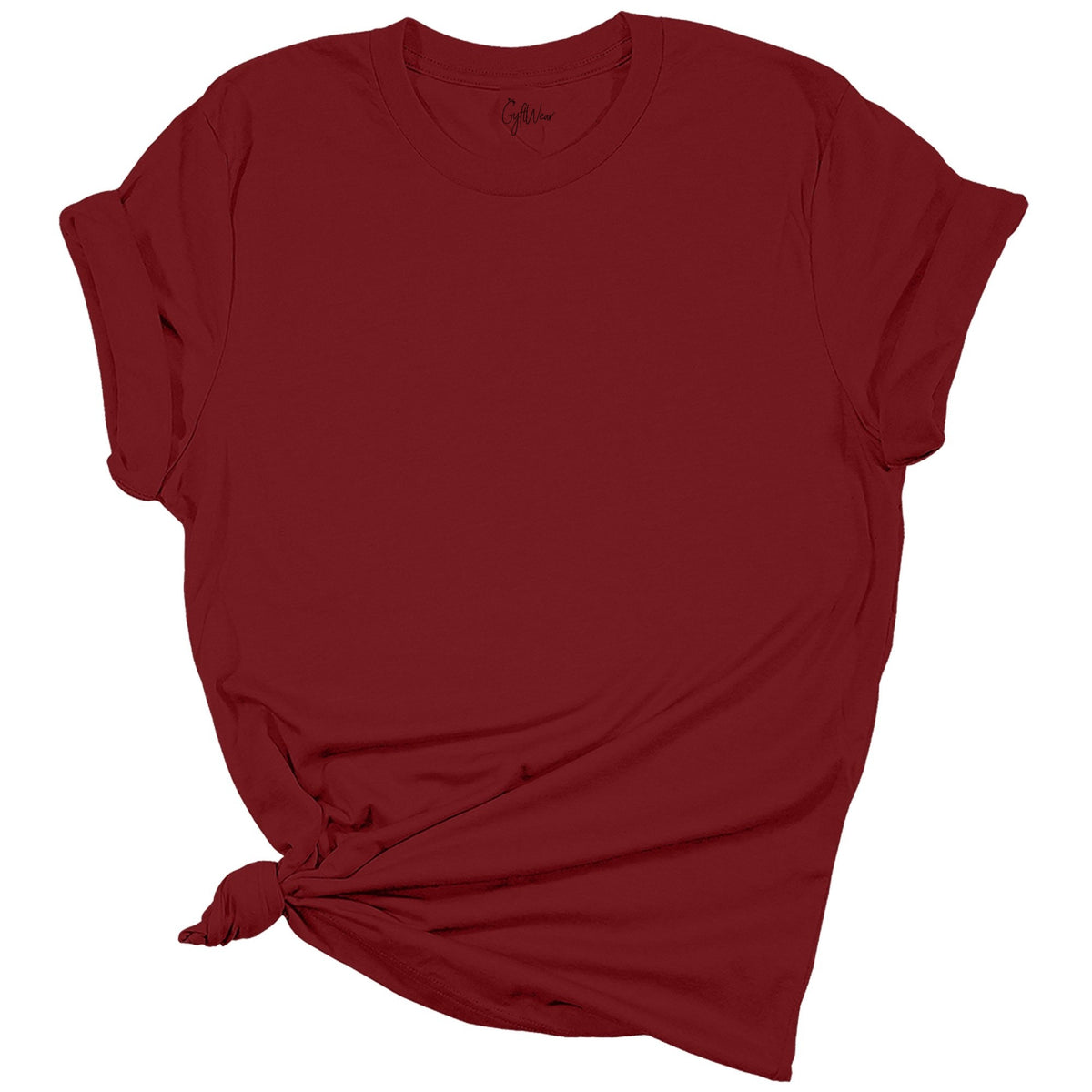 Women's Christmas blank tee - Cardinal - GyftWear inside neck label