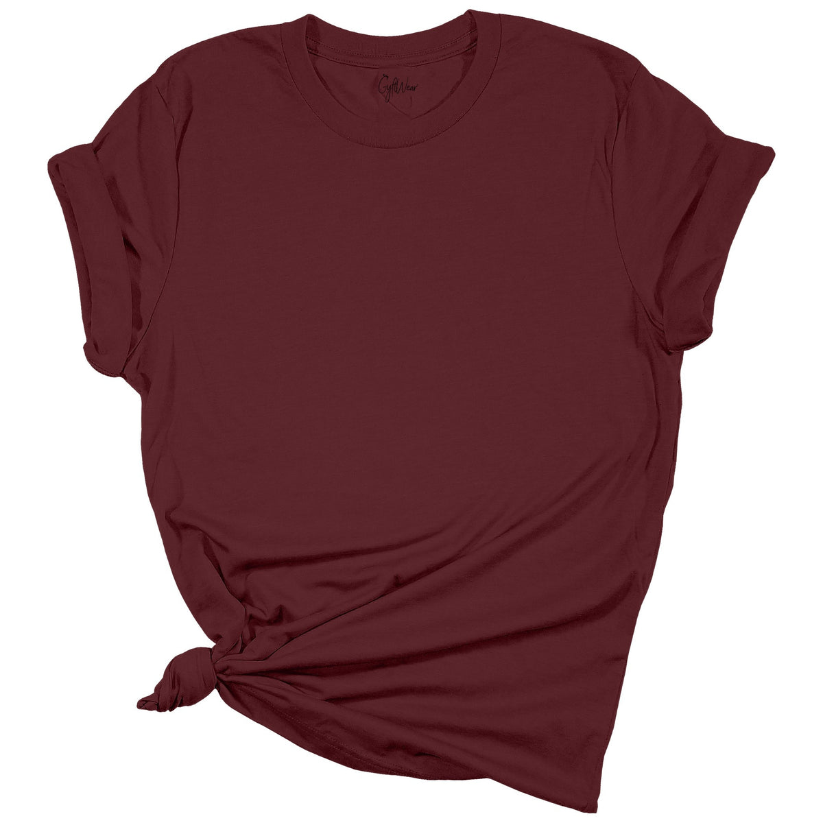 Women's Christmas blank tee - Maroon - GyftWear inside neck label
