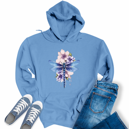 Women's Casual Summer Dragonfly Watercolor Printed Hoodie