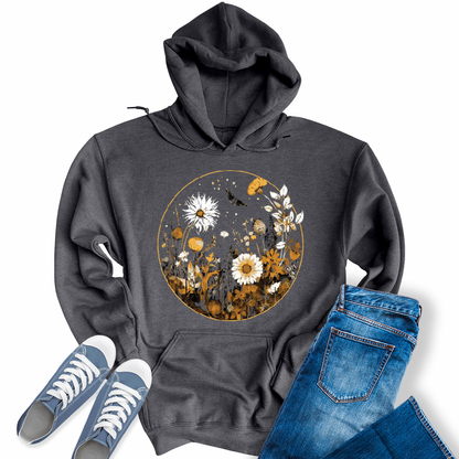 Vintage Wildflower Moon Plant Sunflower Hoodie