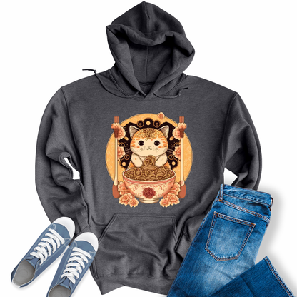 Ramen Cat Kawaii Anime Shirts Japanese Neko Women's Hoodie