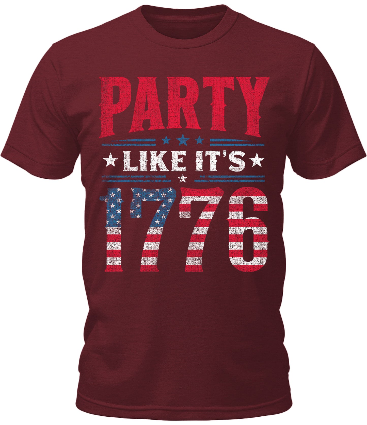 Men's 4th of July Shirt Party Like It's 1776 T-Shirt Patriotic Short Sleeve Premium Graphic Tees