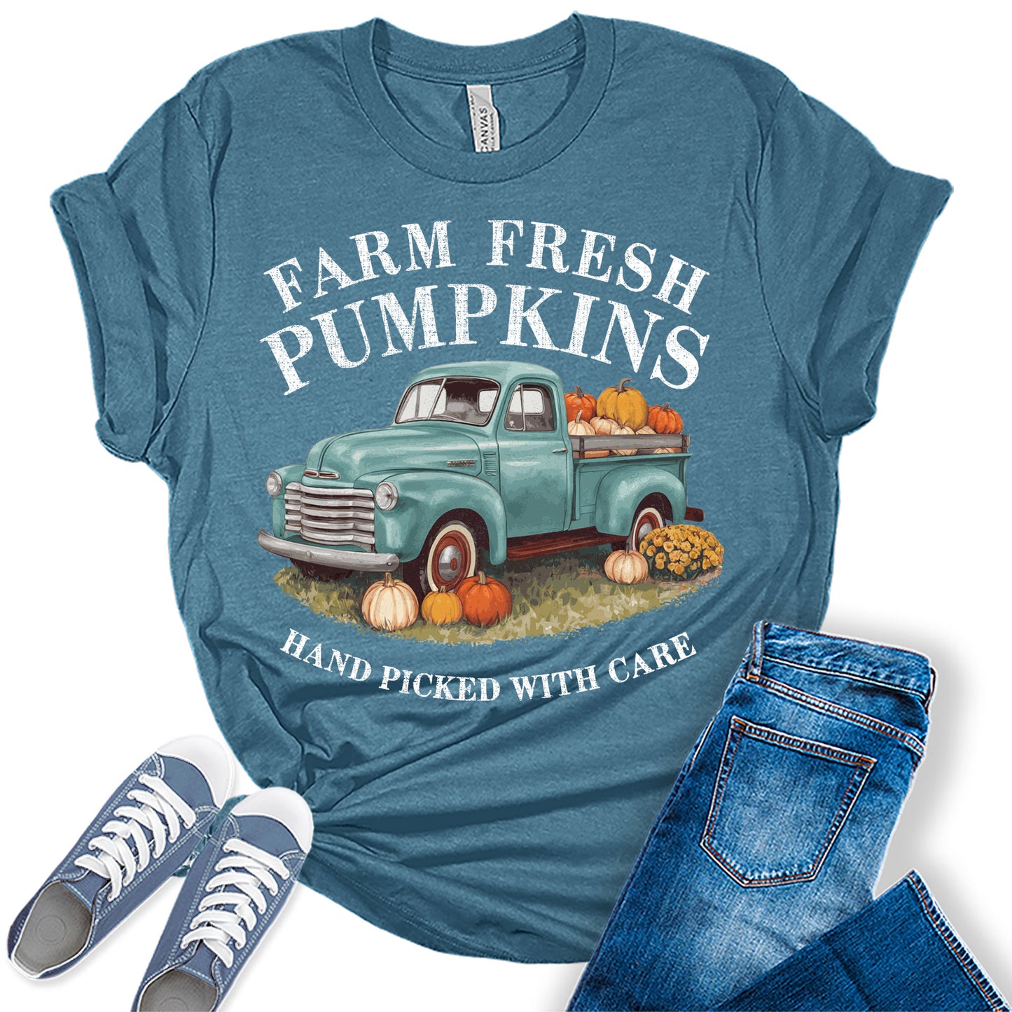 Womens Farm Fresh Pumpkins Graphic Tees