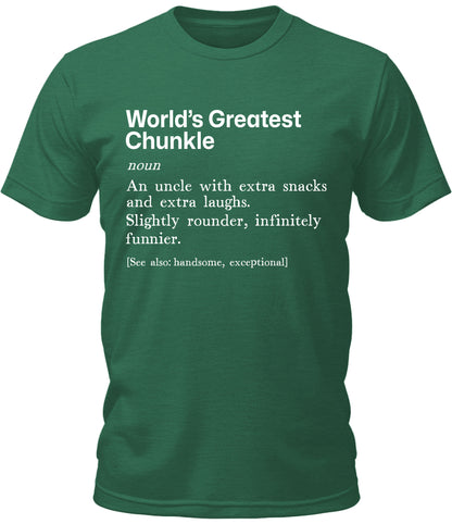 Mens World's Greatest Chunkle Uncle Graphic Tee Cool Premium Tshirt