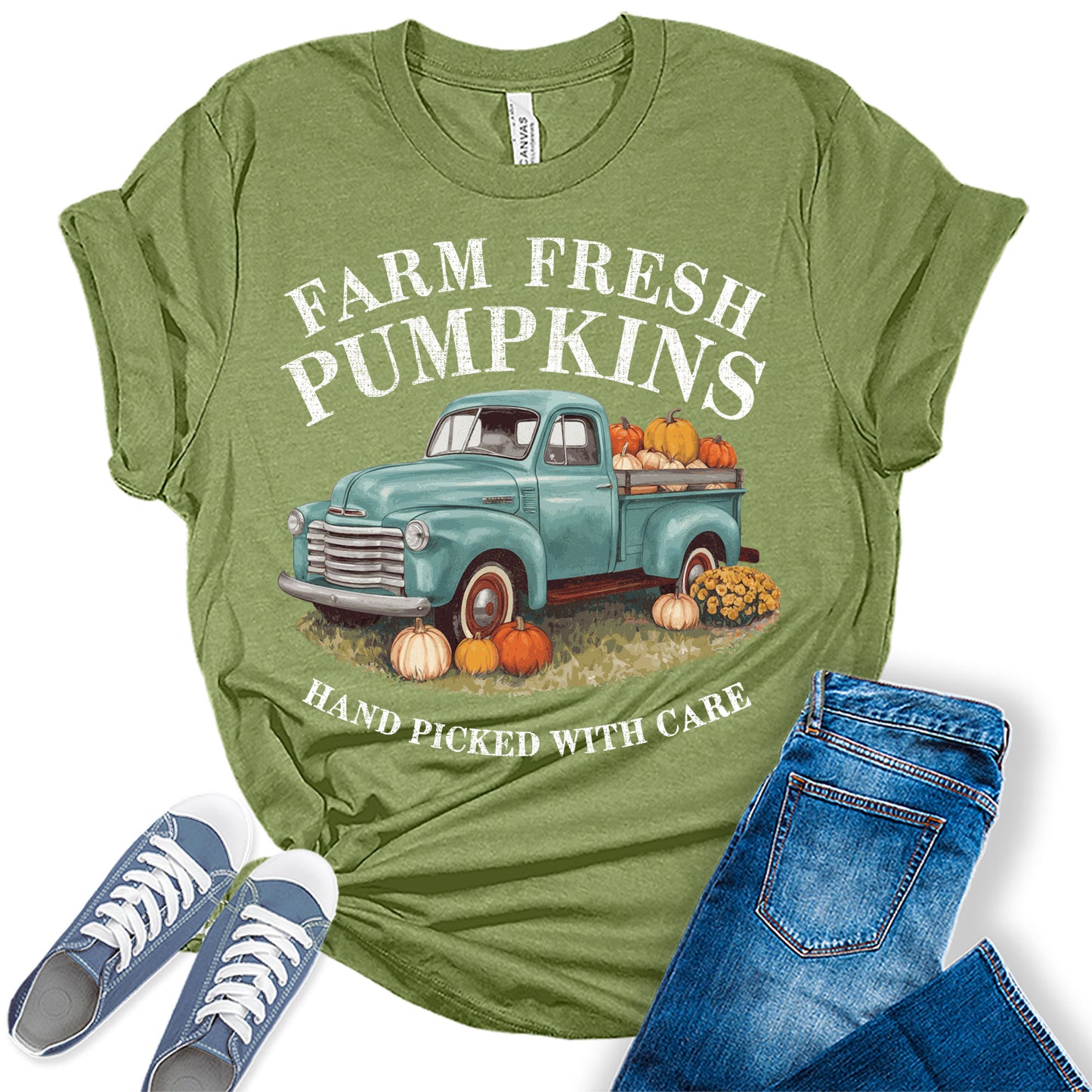 Womens Farm Fresh Pumpkins Graphic Tees