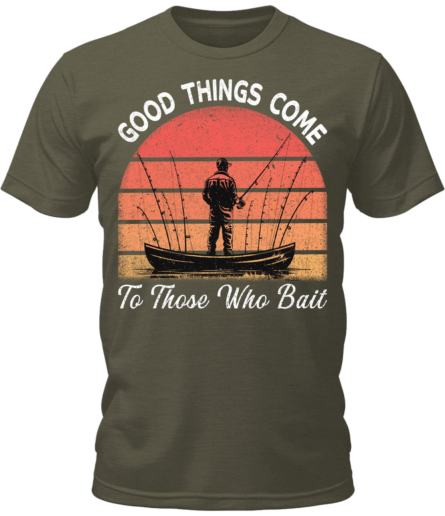 Mens Funny Fishing Shirt Good Things Come To Those Who Bait Short Sleeve Premium Graphic Tees