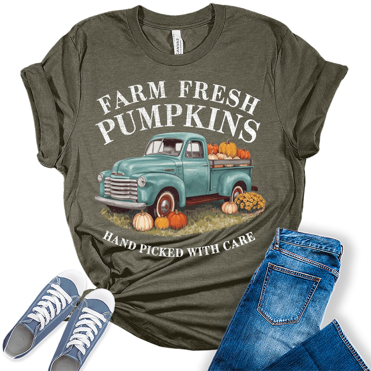 Womens Farm Fresh Pumpkins Graphic Tees