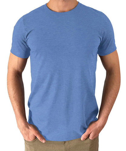 Men's Heather Columbia Blue T Shirts Premium Casual Short Sleeve Classic Fit Crew Neck Shirts