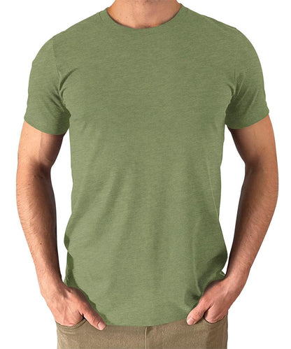 Men's Heather Green T Shirts Premium Casual Short Sleeve Classic Fit Crew Neck Shirts