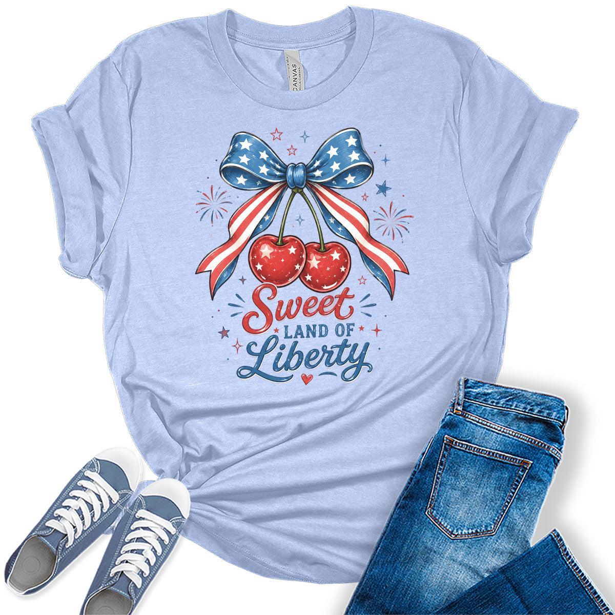 Women's 4th of July Shirts Vintage Patriotic Graphic Tees Short Sleeve Outfit Bella Summer Tops