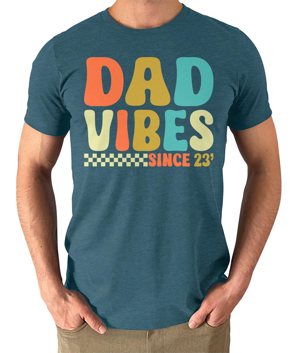 Dad Vibes Since 23 Mens Graphic Tee for Men