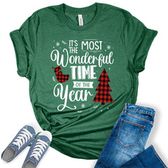 It's The Most Wonderful Time Of The Year Plaid Christmas Funny T-shirt