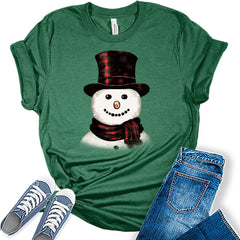 Snowman Christmas T-shirt For Women