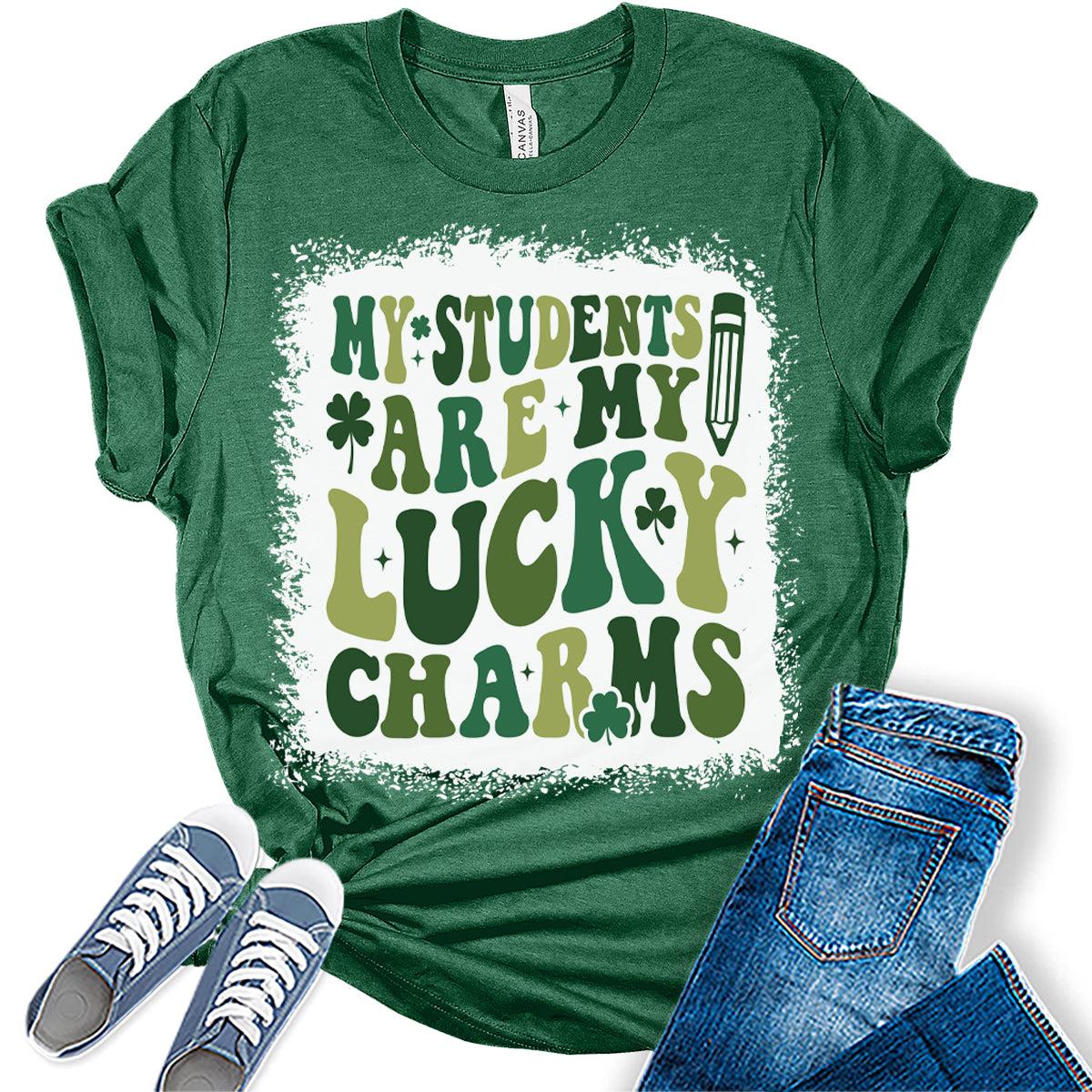 My Students are My Lucky Charms T Shirt St Patricks Day Shirt Womens Teacher Graphic Tees