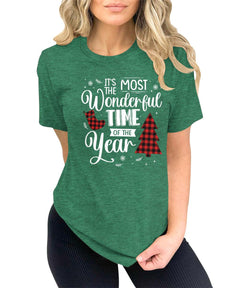 It's The Most Wonderful Time Of The Year Plaid Christmas Funny T-shirt