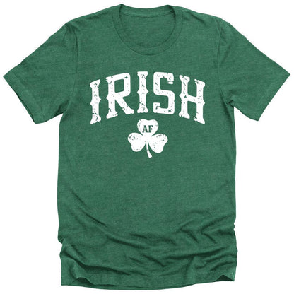 Men's St. Patrick's Day Shirt Irish AF Letter Print Clover Graphic Tees