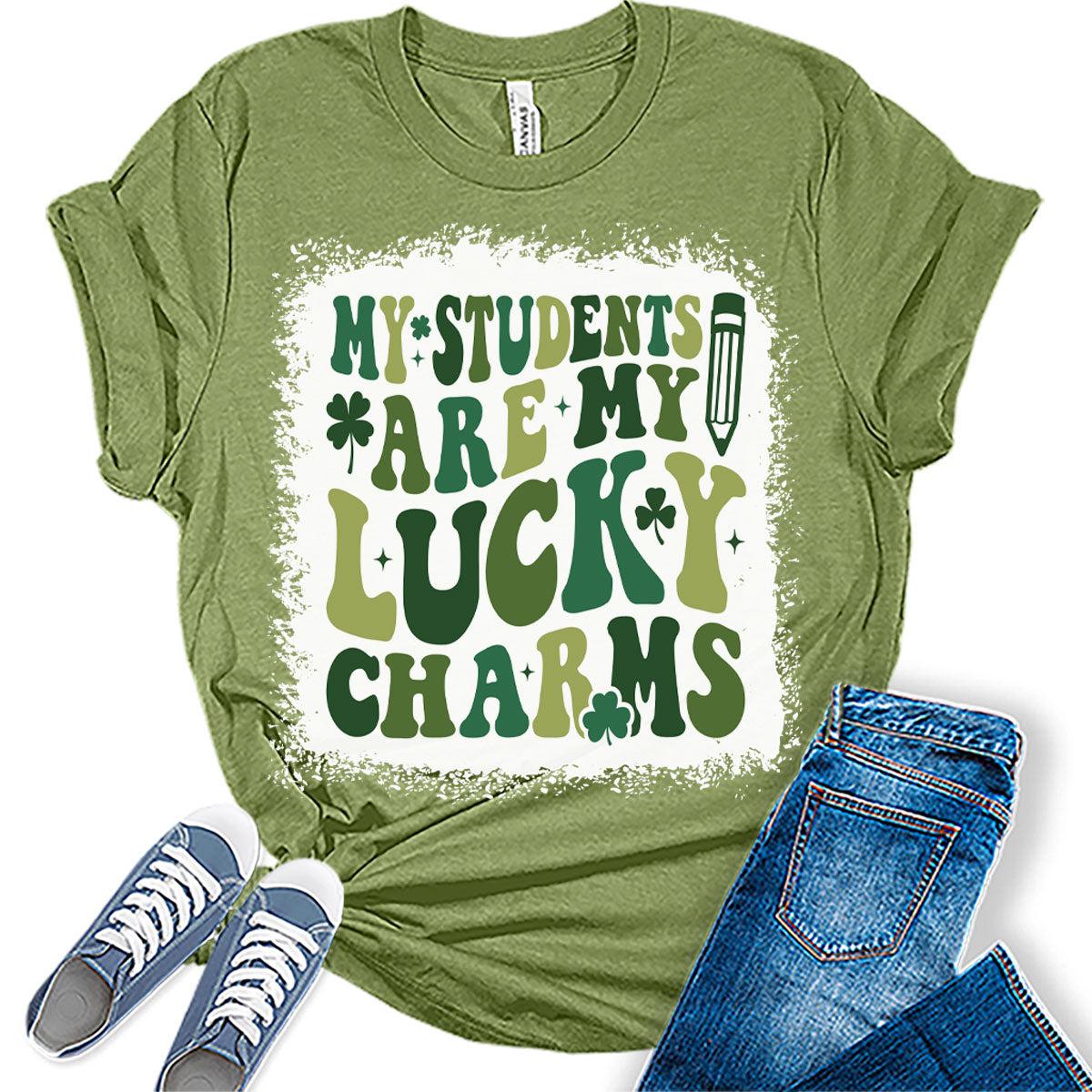 My Students are My Lucky Charms T Shirt St Patricks Day Shirt Womens Teacher Graphic Tees