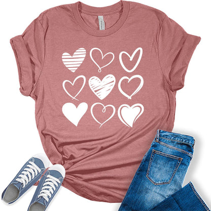 Heart Shirts for Women Valentines Day T Shirts Bella Graphic Tees