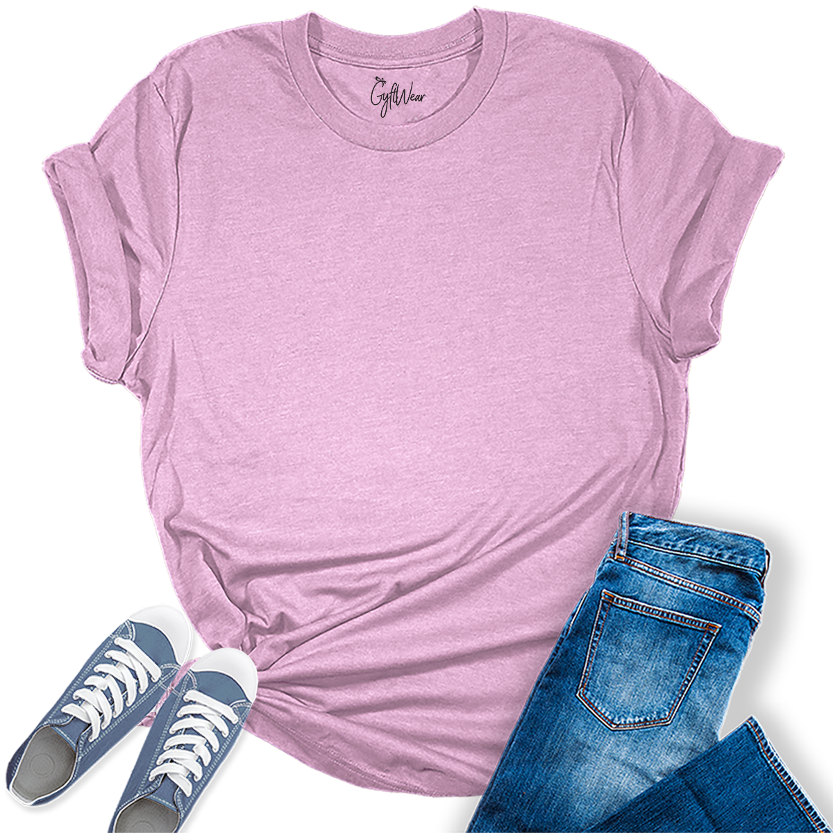 Womens Heather Prism Lilac T Shirts Premium Casual Short Sleeve Shirts Oversized Tops