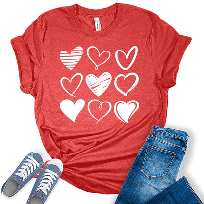 Heart Shirts for Women Valentines Day T Shirts Bella Graphic Tees