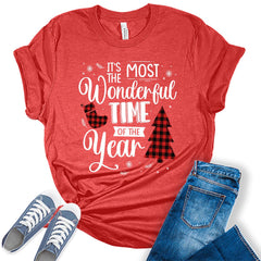 It's The Most Wonderful Time Of The Year Plaid Christmas Funny T-shirt