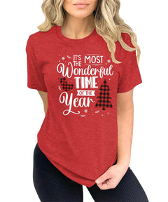 It's The Most Wonderful Time Of The Year Plaid Christmas Funny T-shirt