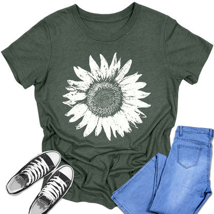 Boys and Girls Trendy Sunflower Floral Graphic Tees