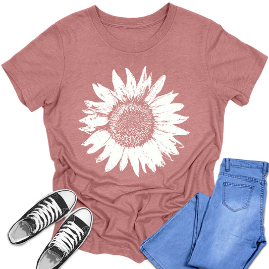 Boys and Girls Trendy Sunflower Floral Graphic Tees