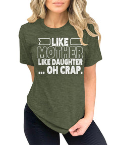 Like Mother Like Daugther Mom Shirts For Women's Graphic Tee