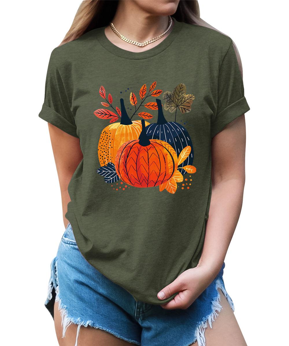 Women's Autumn Pumpkin Thanksgiving Graphic Tees