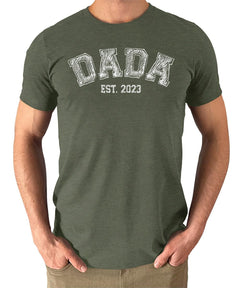 Dada Est. 2023 Mens Graphic Tee Cool Dad Tshirt