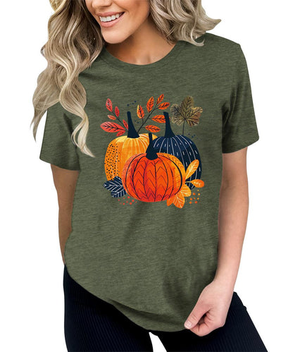 Women's Autumn Pumpkin Thanksgiving Graphic Tees